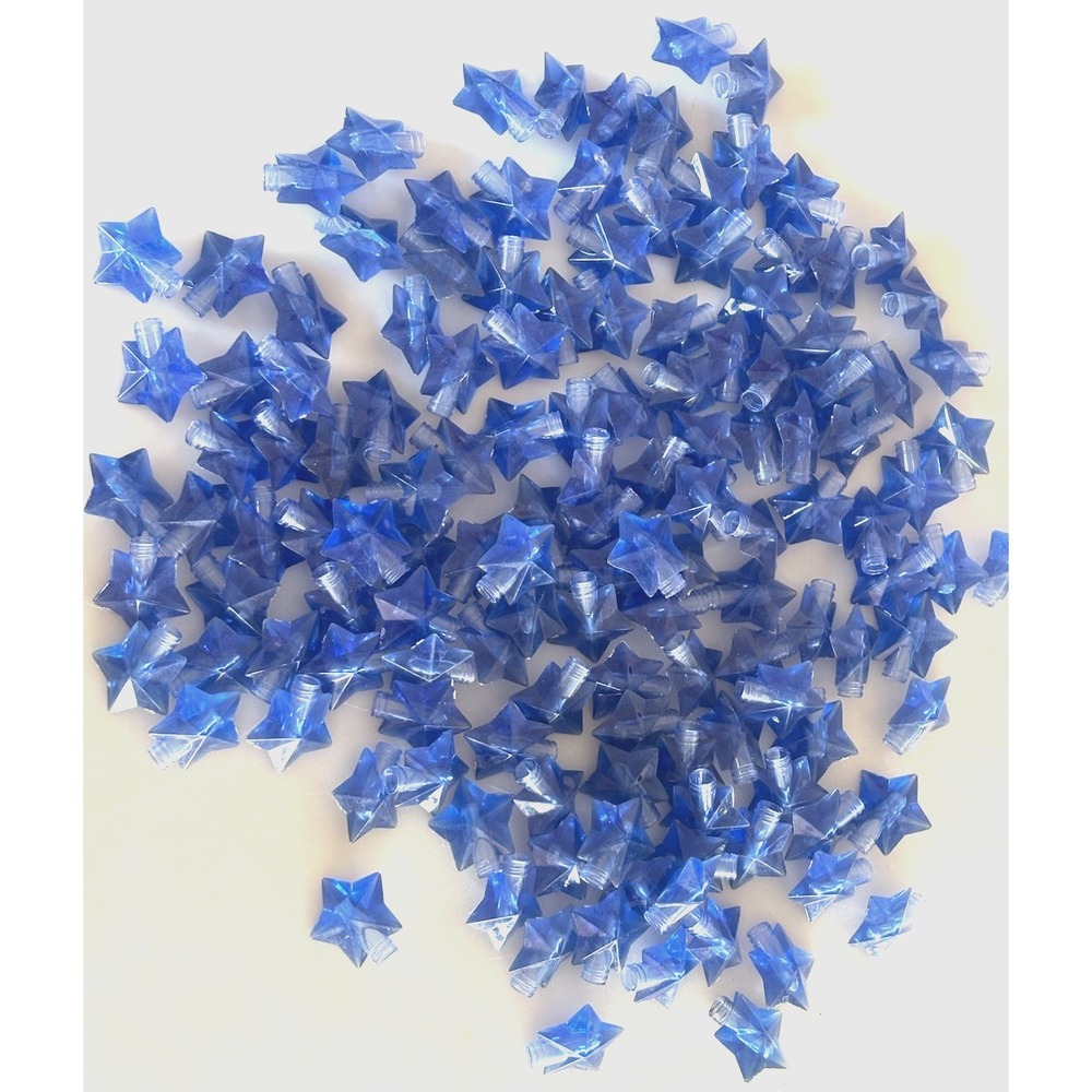 138 Vtg Blue Star Screw on String Light Covers Christmas Patriotic